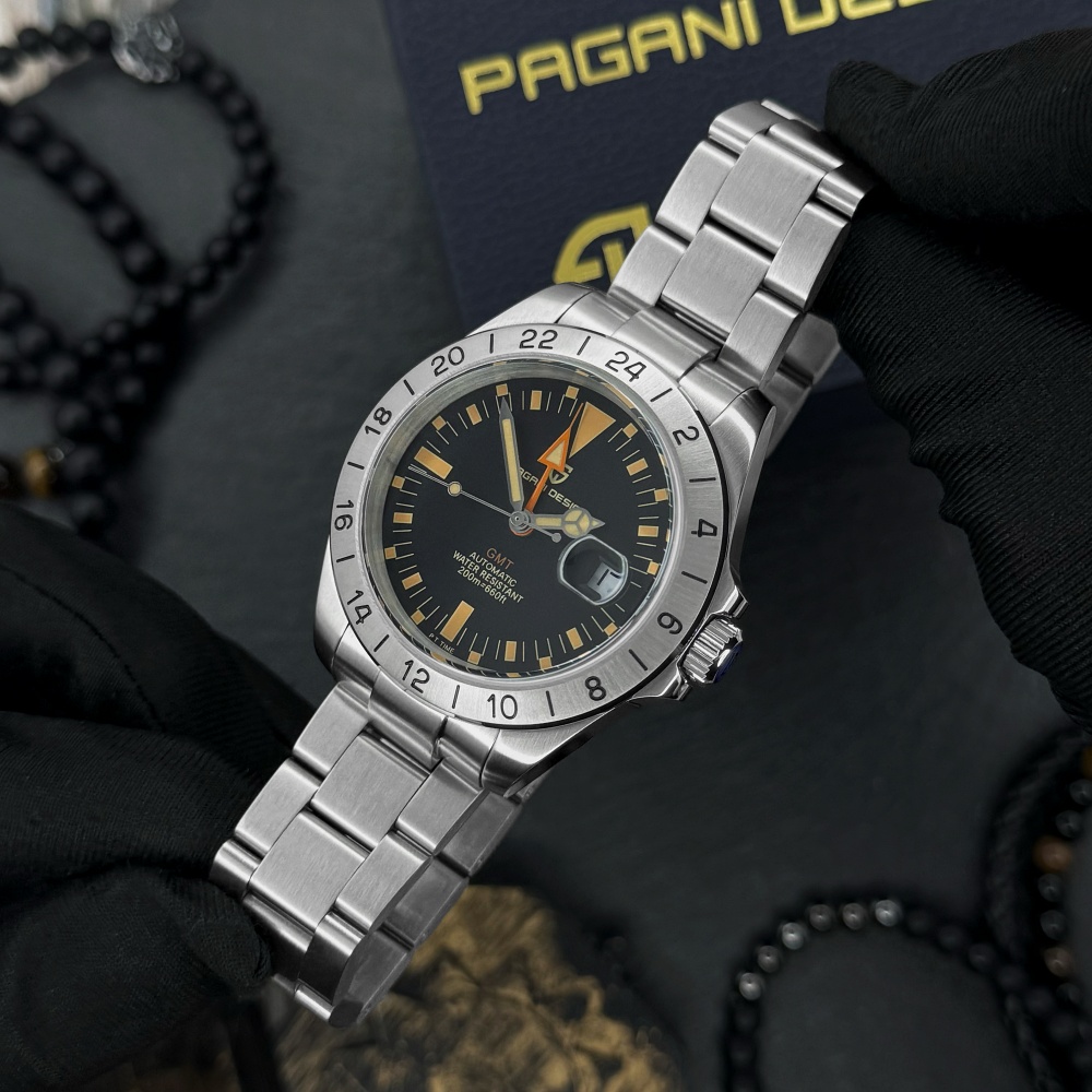 ⌚Купить Мужские часы Pagani Design PD-1693 Silver-Black-Orange за